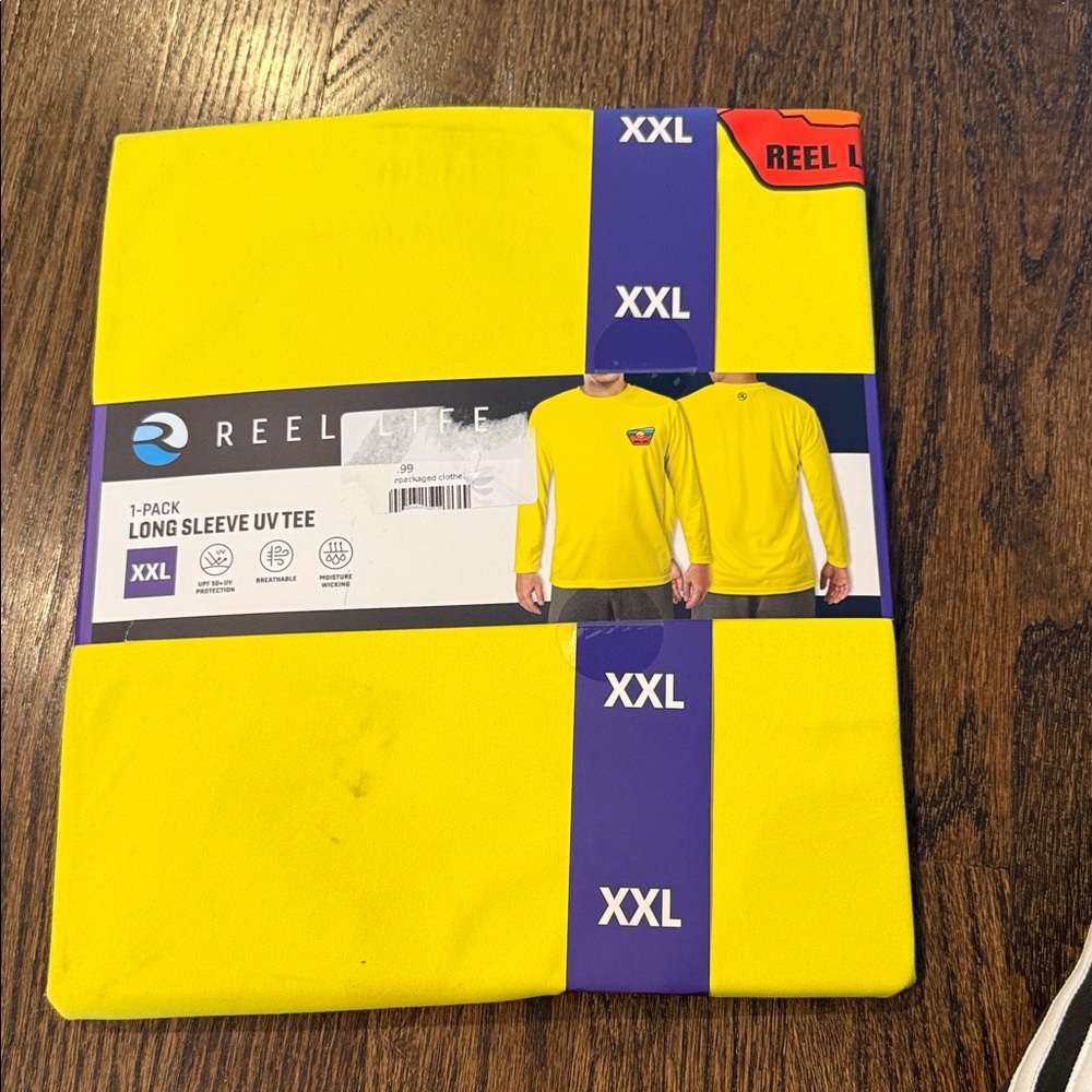 Reel Life Men's Long Sleeve UV Swim Rash Guard - Yellow (XXL)